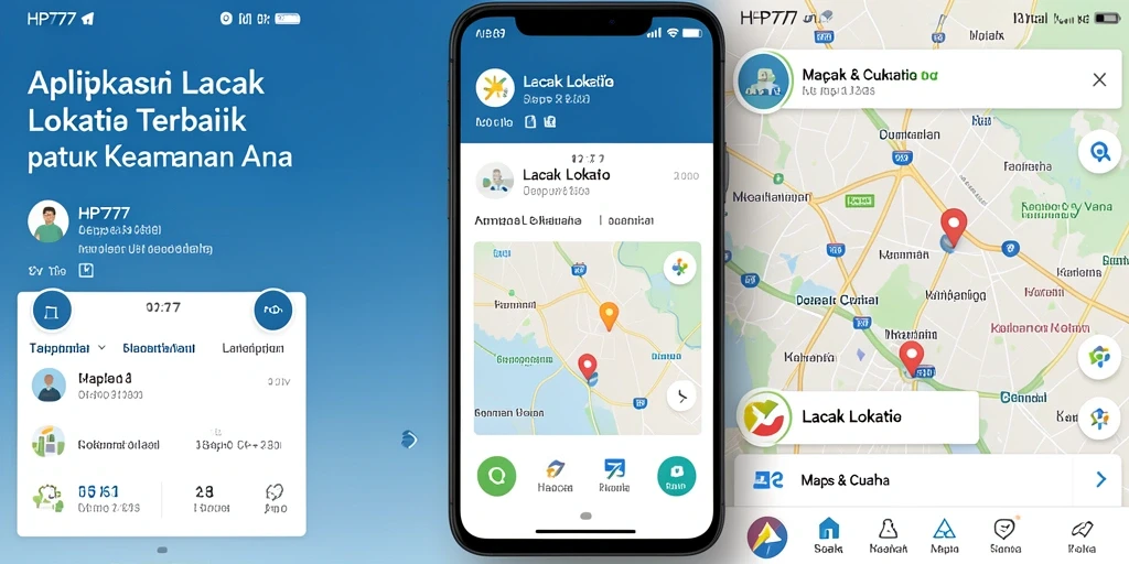 Antarmuka HP777 menampilkan fungsi pelacakan lokasi yang intuitif.