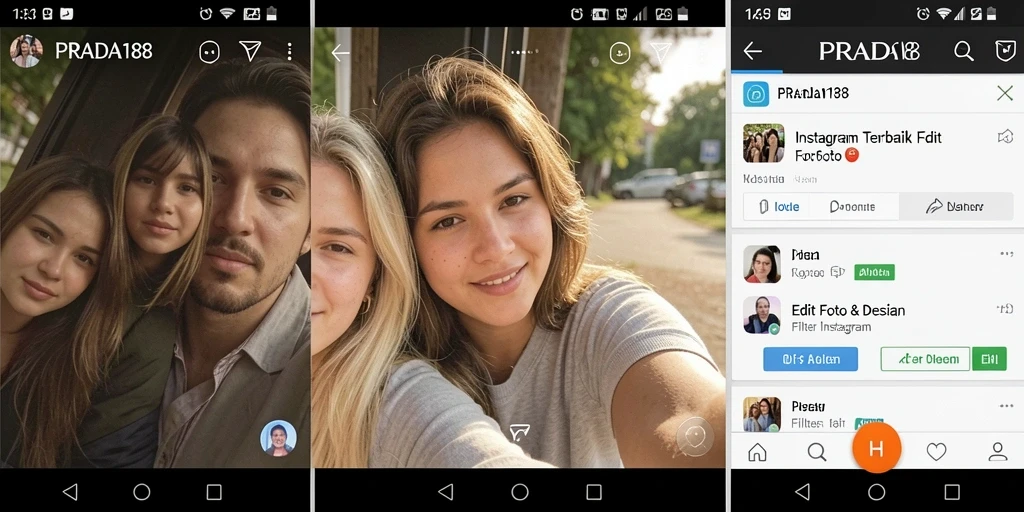 Antarmuka PRADA188 dengan filter Instagram yang menarik.