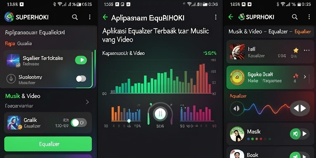 Screenshot utama SUPERHOKI menampilkan antarmuka pengguna yang intuitif untuk pengaturan Equalizer.