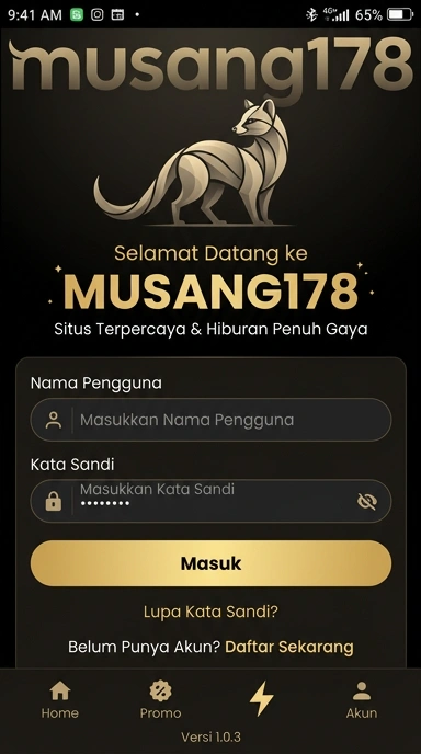Tampilan halaman login musang178